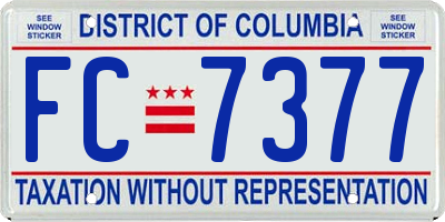 DC license plate FC7377