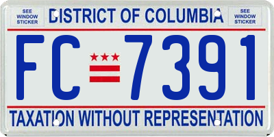 DC license plate FC7391