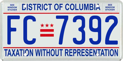 DC license plate FC7392