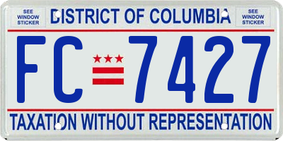 DC license plate FC7427