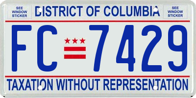 DC license plate FC7429