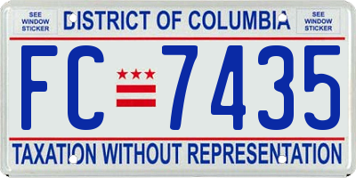 DC license plate FC7435