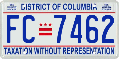 DC license plate FC7462