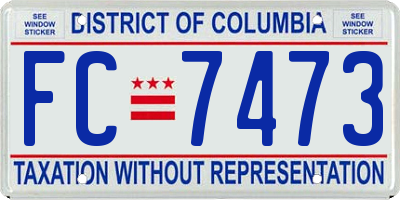 DC license plate FC7473