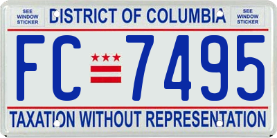 DC license plate FC7495