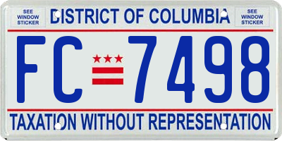 DC license plate FC7498