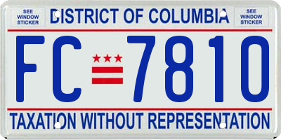 DC license plate FC7810