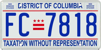 DC license plate FC7818