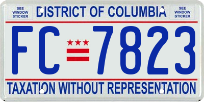 DC license plate FC7823