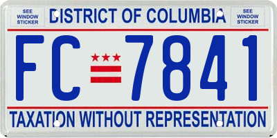 DC license plate FC7841