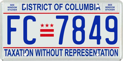 DC license plate FC7849