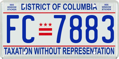 DC license plate FC7883