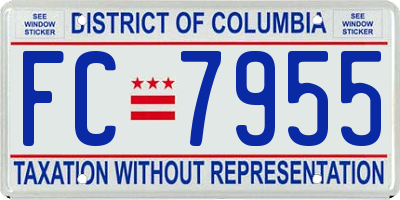 DC license plate FC7955