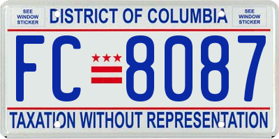 DC license plate FC8087