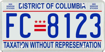 DC license plate FC8123