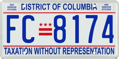 DC license plate FC8174