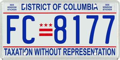 DC license plate FC8177