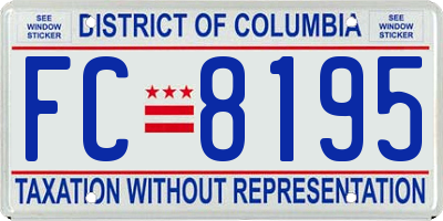 DC license plate FC8195