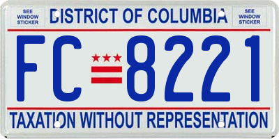 DC license plate FC8221