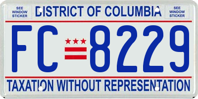 DC license plate FC8229