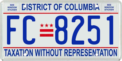 DC license plate FC8251