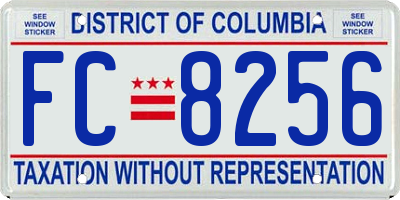 DC license plate FC8256