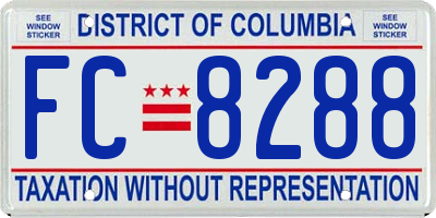 DC license plate FC8288