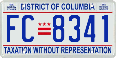 DC license plate FC8341
