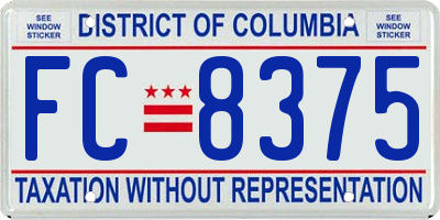 DC license plate FC8375