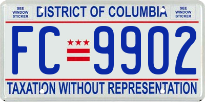 DC license plate FC9902