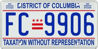 DC license plate FC9906