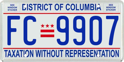 DC license plate FC9907