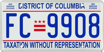 DC license plate FC9908
