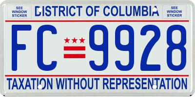 DC license plate FC9928