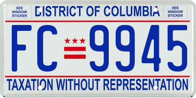 DC license plate FC9945