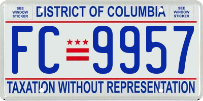 DC license plate FC9957