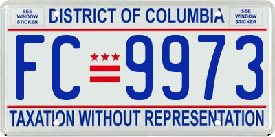DC license plate FC9973