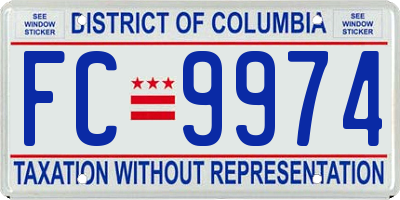 DC license plate FC9974