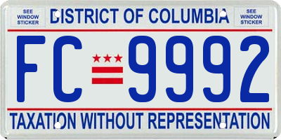 DC license plate FC9992