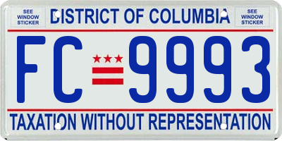DC license plate FC9993