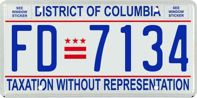 DC license plate FD7134