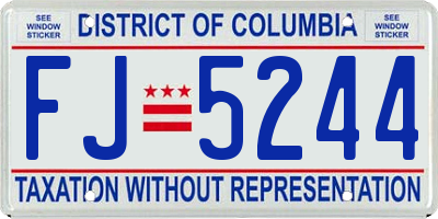 DC license plate FJ5244