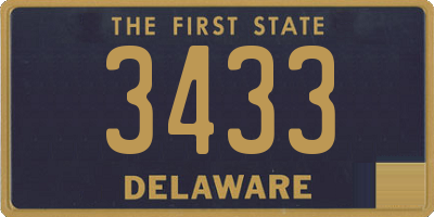DE license plate 3433