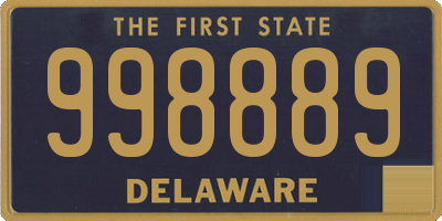 DE license plate 998889
