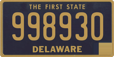 DE license plate 998930