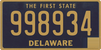 DE license plate 998934