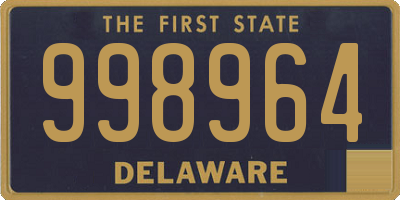 DE license plate 998964