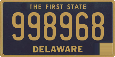 DE license plate 998968
