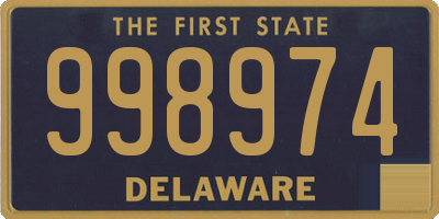 DE license plate 998974