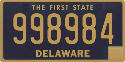 DE license plate 998984